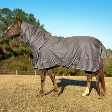 Load image into Gallery viewer, DS26 Jeffers Poplar Head "Defense" 1680 Denier Turnout Blanket with Detachable Neck, 360 Gram, Plymouth Brown
