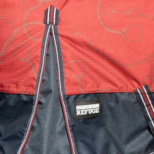 Load image into Gallery viewer, DS26 Jeffers Poplar Head Uniquely English 1200 Denier Turnout Blanket with High Neck, 240 Gram, Merlot Snaffles &amp; Irons
