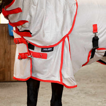 Load image into Gallery viewer, Jeffers Solaris Horse Fly Sheet with Detachable Neck, Grey &amp; Red
