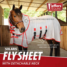 Load image into Gallery viewer, Jeffers Solaris Horse Fly Sheet with Detachable Neck, Grey &amp; Red
