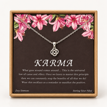 Load image into Gallery viewer, Zoey Simmons Karma floral boxed necklace
