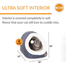 Load image into Gallery viewer, DS26 K&amp;H Pet Products Thermo-Pet Cave Heated Cat Bed – Plush Cat Cave &amp; Tunnel for Cats and Small Dogs
