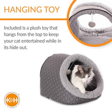 Load image into Gallery viewer, DS26 K&amp;H Pet Products Thermo-Pet Cave Heated Cat Bed – Plush Cat Cave &amp; Tunnel for Cats and Small Dogs
