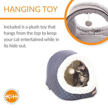 Load image into Gallery viewer, DS26 K&amp;H Pet Products Thermo-Pet Cave Heated Cat Bed – Plush Cat Cave &amp; Tunnel for Cats and Small Dogs

