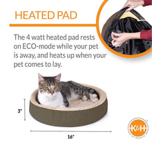 Load image into Gallery viewer, DS26 K&amp;H Thermo-Kitty Cuddle Up Cat Bed – Indoor Heated Cat Bed with Low-Wall Design, Soft Foam Base &amp; Removable Washable Cover
