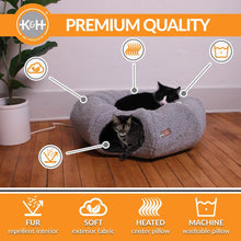 Load image into Gallery viewer, DS26 K&amp;H Thermo-Kitty Heated Cat Tunnel – Indoor Heated Cat Bed and Play Tunnel with Machine Washable Pillow
