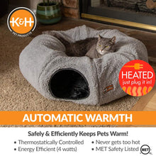 Load image into Gallery viewer, DS26 K&amp;H Thermo-Kitty Heated Cat Tunnel – Indoor Heated Cat Bed and Play Tunnel with Machine Washable Pillow
