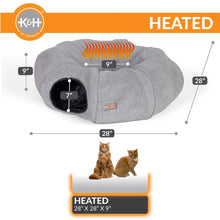 Load image into Gallery viewer, DS26 K&amp;H Thermo-Kitty Heated Cat Tunnel – Indoor Heated Cat Bed and Play Tunnel with Machine Washable Pillow
