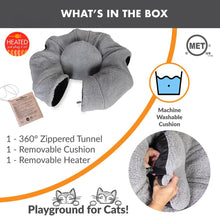Load image into Gallery viewer, DS26 K&amp;H Thermo-Kitty Heated Cat Tunnel – Indoor Heated Cat Bed and Play Tunnel with Machine Washable Pillow
