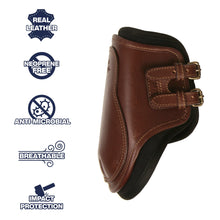 Load image into Gallery viewer, Leather Equitation Hind Boot with Impact Protective Removable Liners (Buckle Closures)
