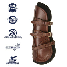 Load image into Gallery viewer, Leather Equitation Tendon Boot with Impact Protective Removable Liners (Buckle Closures)
