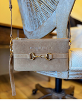 Load image into Gallery viewer, Wellington Wristlet Milk Chocolate Suede Edition
