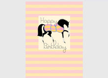 Load image into Gallery viewer, Horse Birthday Card: Stylized Horse w/ Pink &amp; Yellow
