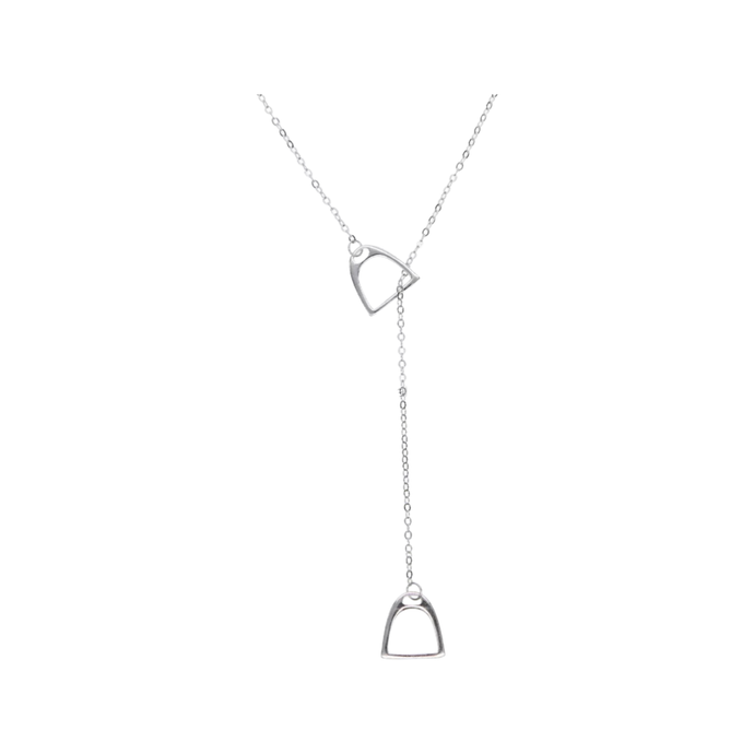 Sterling Silver Equestrian English Stirrup Iron Necklace
