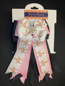 Benny Bows Black and Pink Unicorns