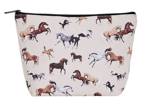 NW "Lila" Horses All Over Large Cosmetic Pouch