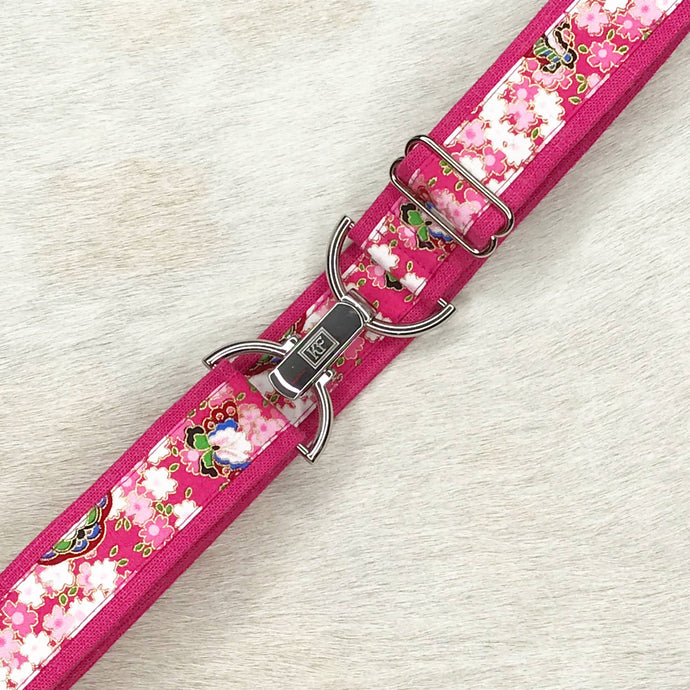 Pink Floral-adjustable belt-one size fits most