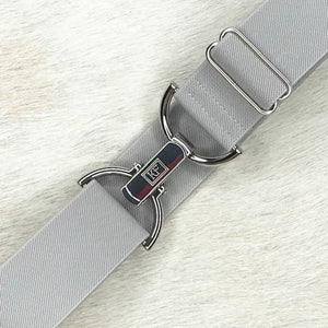 Gray Solid Elastic-adjustable belt-one size fits all
