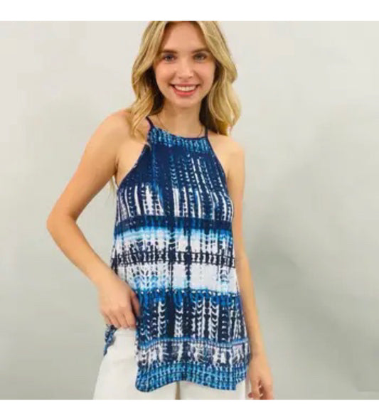 520 Blue Tie Dye Top