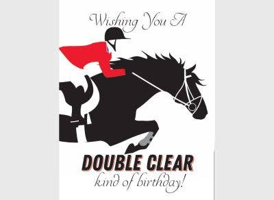 Horse Jumper Birthday Card: Wishing You a Double Clear Kind