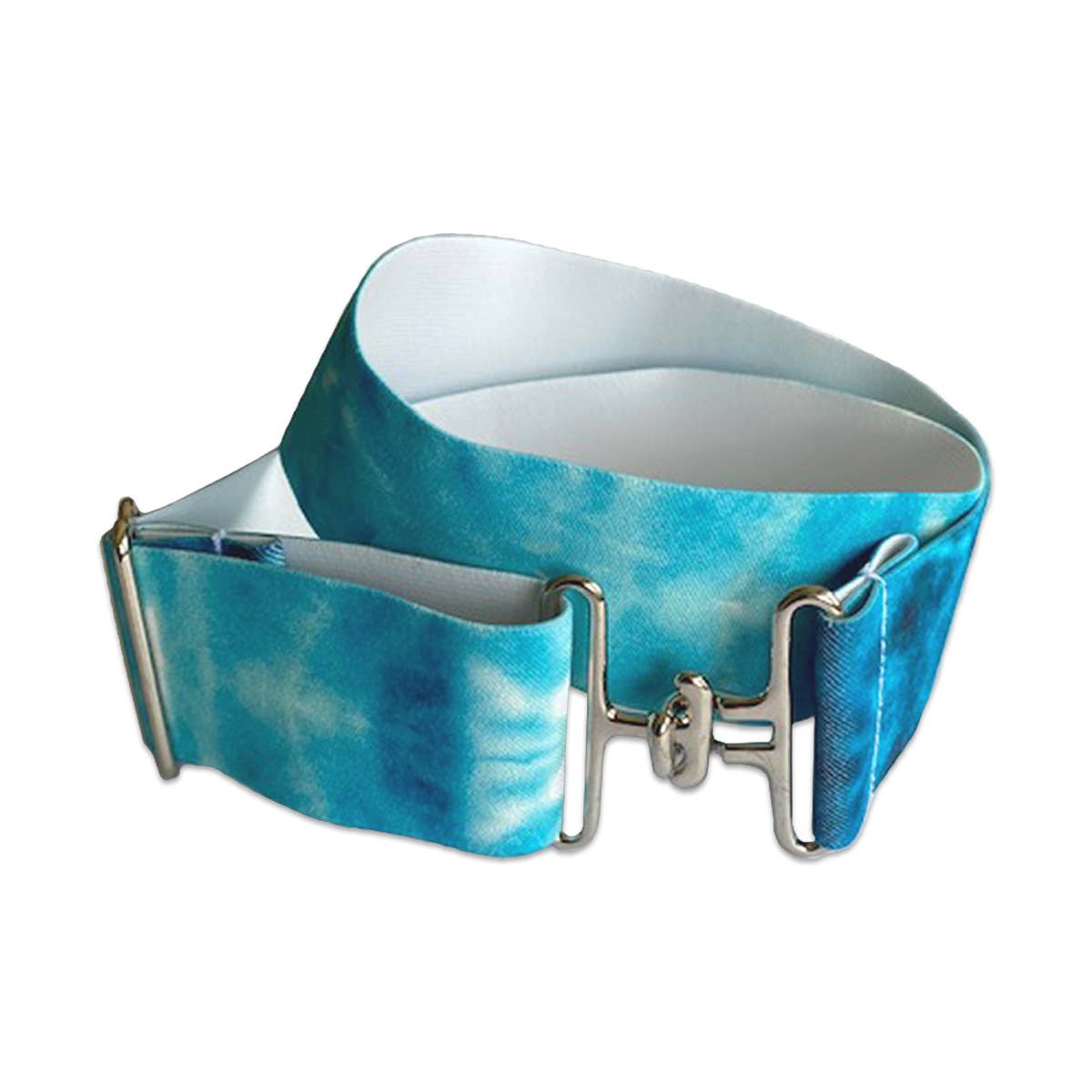 Teal Tie Dye Elastic Belt