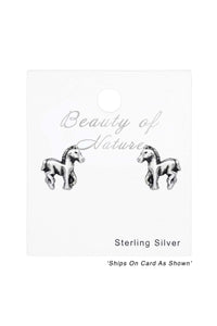 Sterling Silver Horse Ear Studs
