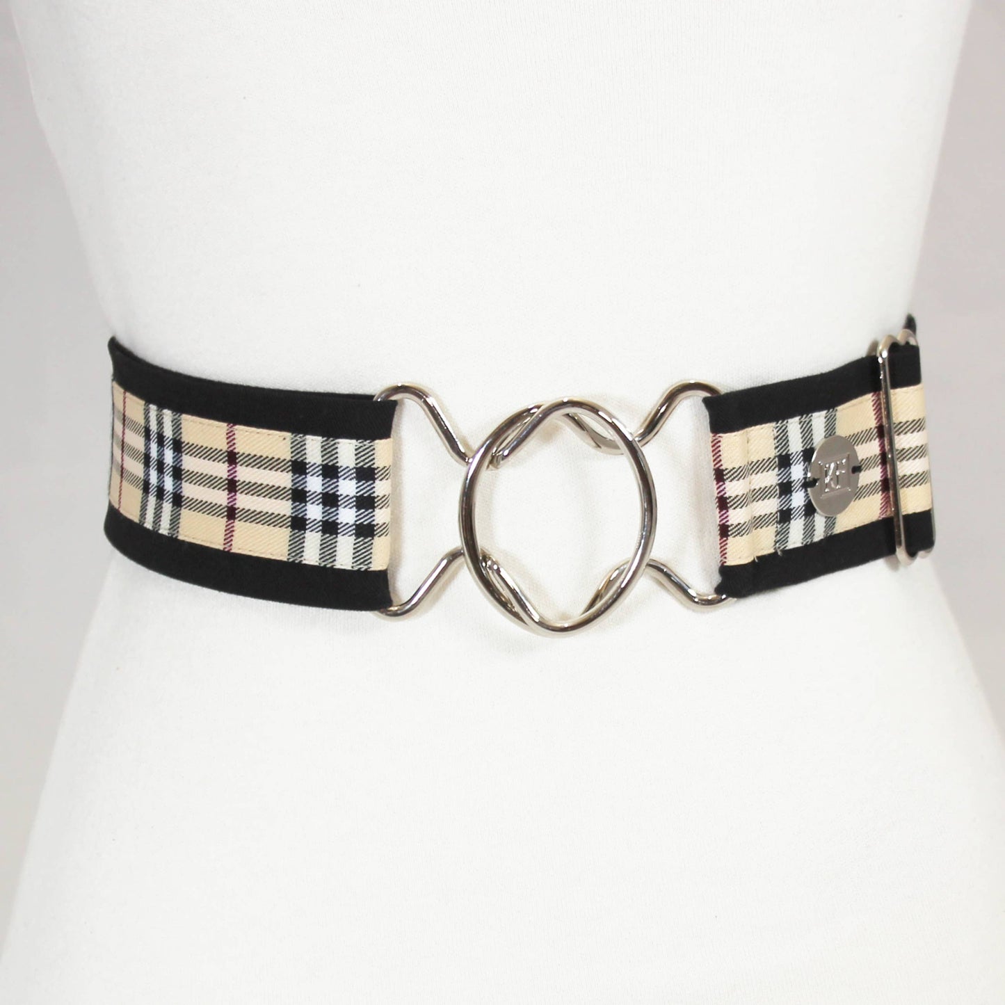 Tan Plaid-adjustable belt-one size fits most