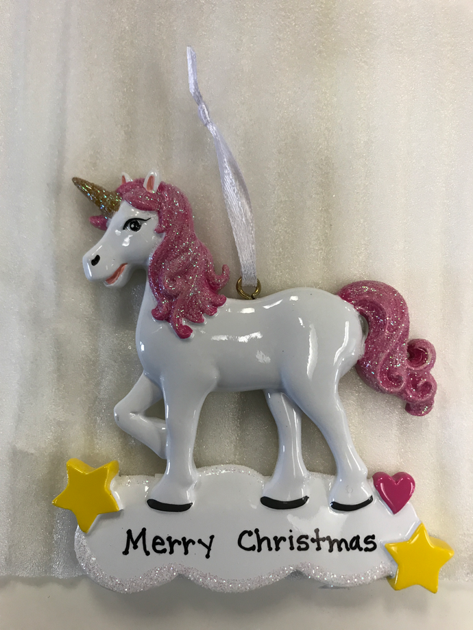 Merry Christmas Unicorn Ornament