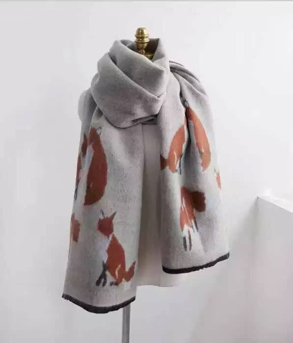 Tallyho Mr Fox Cashmere Wool Blend Winter Scarf