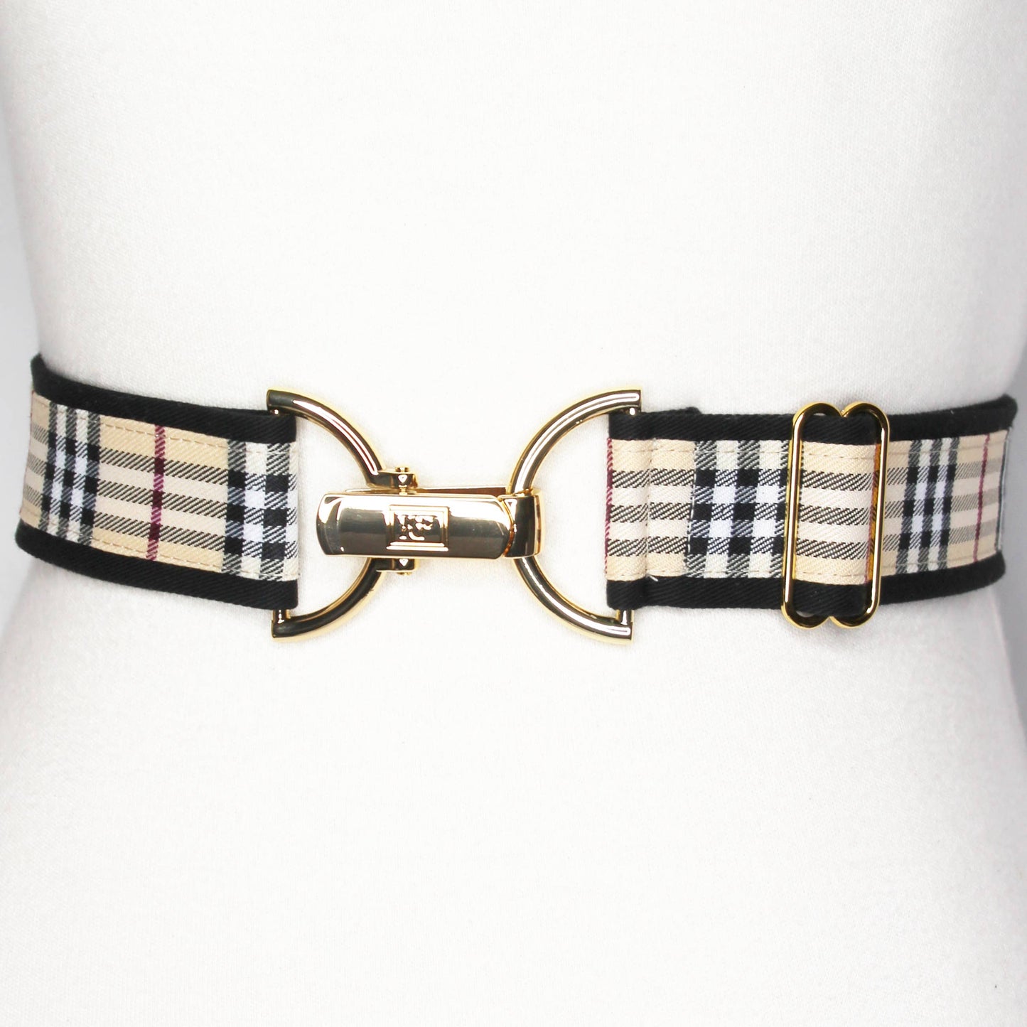 Tan Plaid - adjustable belt