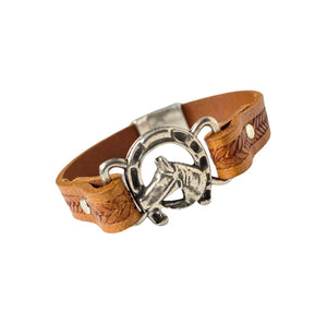Horseshoe Leather Bracelet