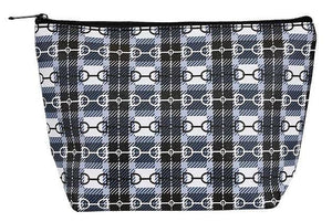 NW AWST Int'l Snaffle Bit Plaid Medium Cosmetic Pouch