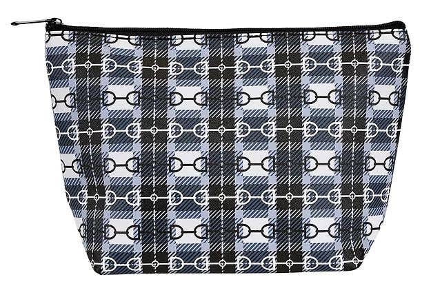 NW AWST Int'l Snaffle Bit Plaid Medium Cosmetic Pouch