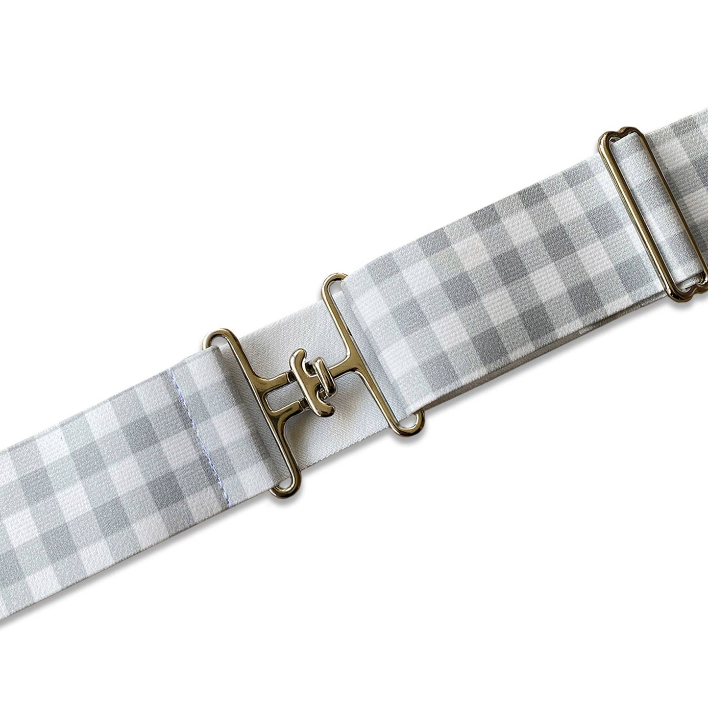 Grey Gingham Elastic Belt