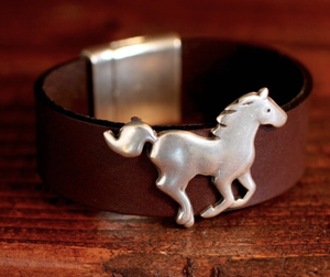 Large Wide Horse Leather Bracelet