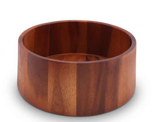 Tulip Shape Acacia Wood Salad Bowl Large