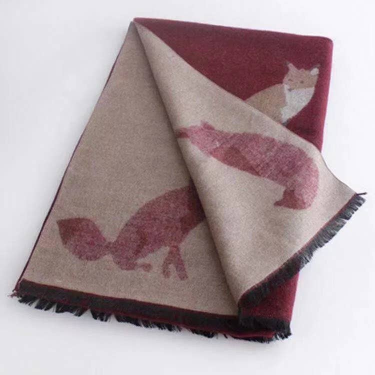 Tallyho Mr Fox Cashmere Wool Blend Winter Scarf