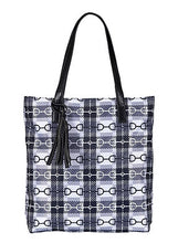Load image into Gallery viewer, Snaffle Bit Plaid Tote Bag
