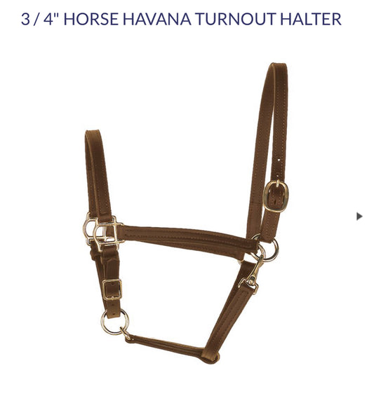 Leather Halter 3/4” T/O