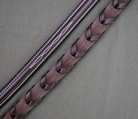 243 Red Barn Stealth Reins Fancy Stitch 5/8” Brown