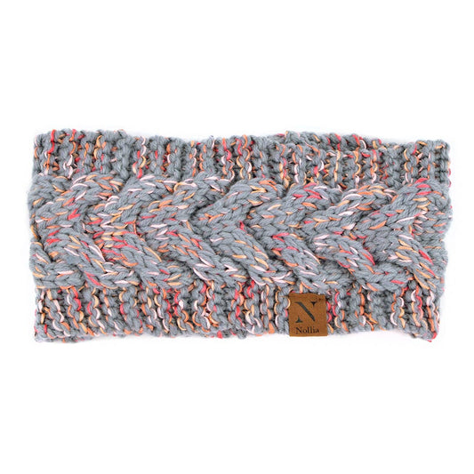 Women's Speckled Knit Winter Head Band: Pink