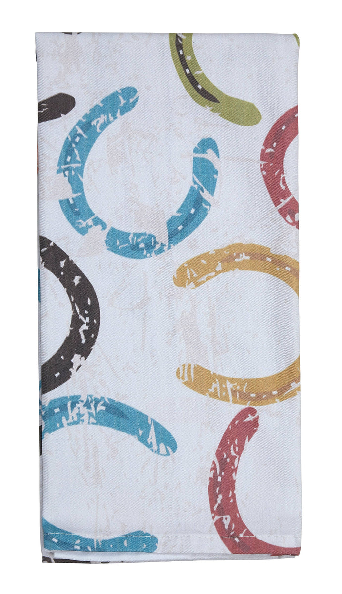 Horse Themed Kitchen Towels- Colorful Horseshoes