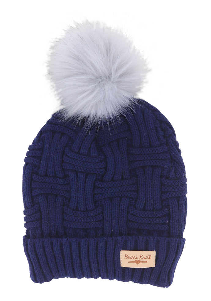 Britt's Knits Plush Lined Hat With Pom Open Stock