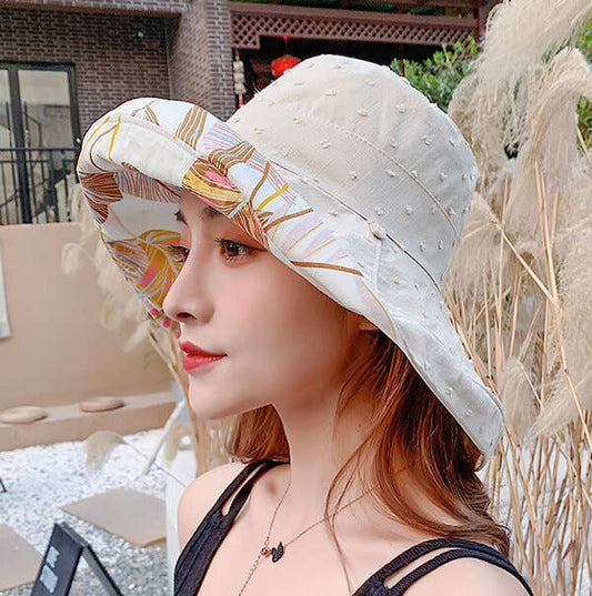 Tan Palm Reversible Sun Hat