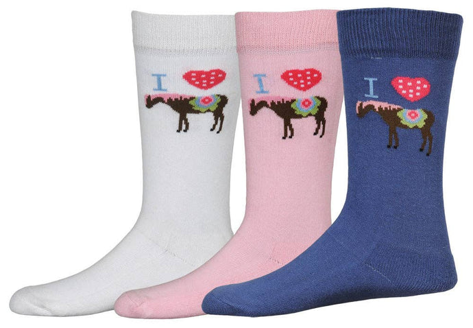 I Heart Pony Ankle Socks - single sock assorted