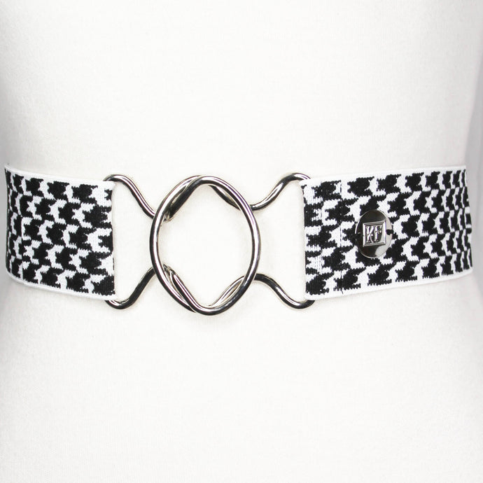 Black Houndstooth-adjustable belt-one size fits most