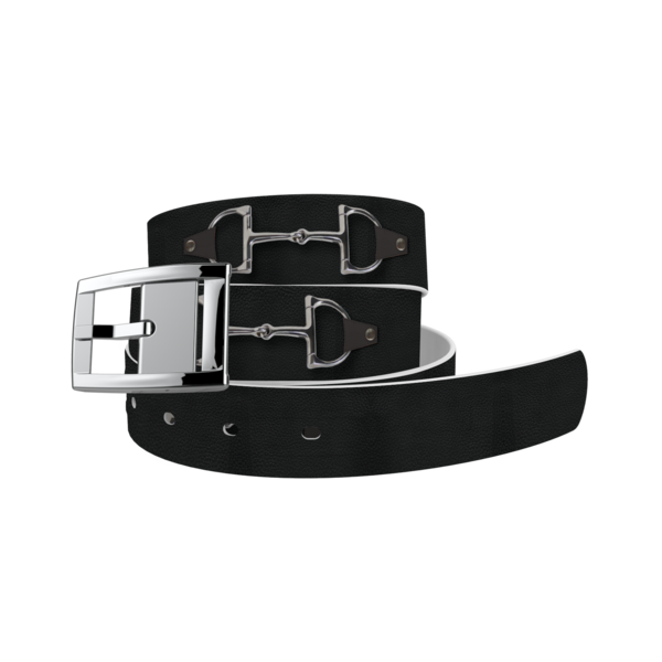Big Bits Black Belt with Silver Chrome Buckle Combo