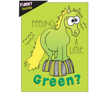 Load image into Gallery viewer, SOLDOUTHorse Funny Get Well Card: Feeling a Little Green! Horse Car
