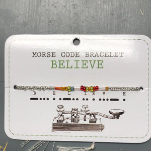 Morse Code Bracelet BELIEVE