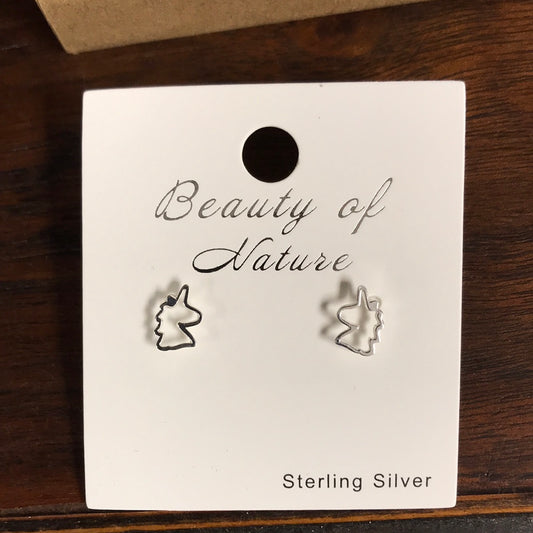 760 BN Unicorn Earring Studs